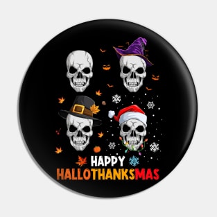 Skull Costume Halloween Thanksgiving Christmas Happy Hallothanksmas Pin