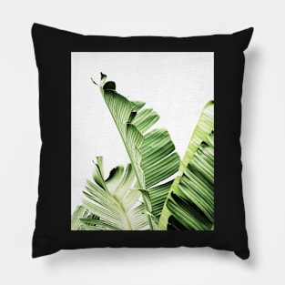 Banana leaves,Tropical leaves, Green leaves, Leaf, Modern art, Wall art, Print, Minimalistic, Modern, Scandinavian print Pillow