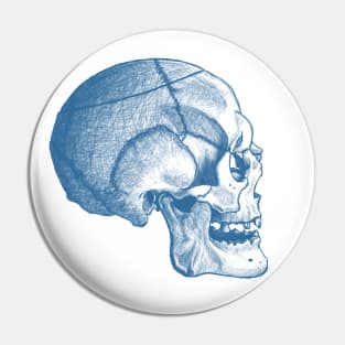 Side Skull Sketch - Blue/Light Pin