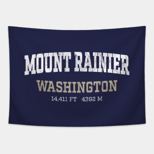 Mount Rainier Washington 14er White Vintage Arch Tapestry