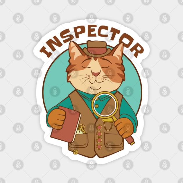 Inspector Cat Magnet by Sue Cervenka