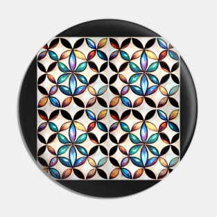 Stained glass colorful pattern, model 3 Pin