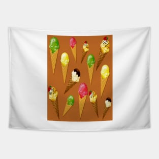 Ice Cream Cones-Brown Tapestry