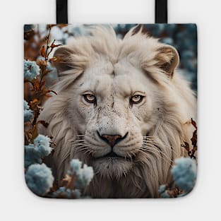 Floral White Lion Tote