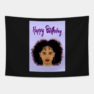 Afro birthday card Tapestry