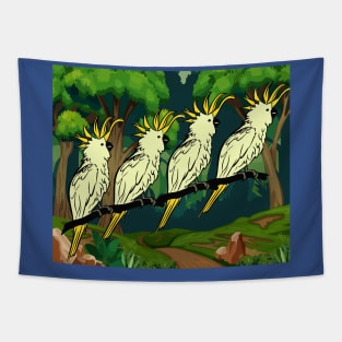 Colorful Cockatoo Bird Parrot Tapestry