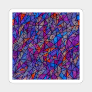 Stained Glass design pattern, seamless, violet, purple tone, geometrical, abstract design. Magnet