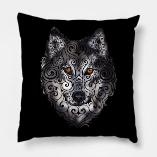 Swirly Wolf Pillow