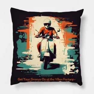 Vintage retro scooter Pillow