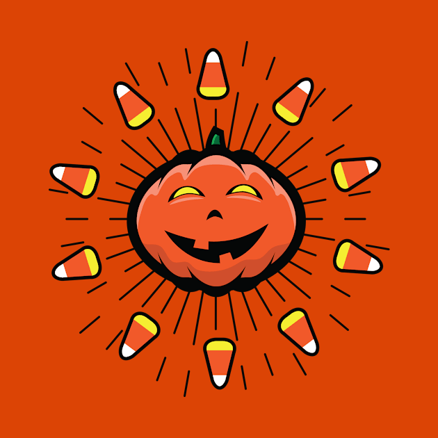 Jack O' Lantern Candy Corn Sun by SchaubDesign