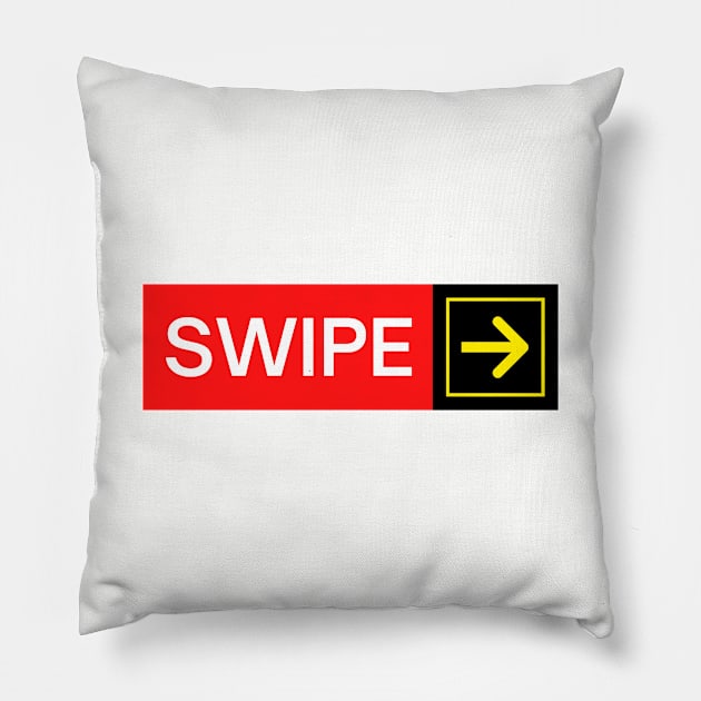 Airport Runway Signage - Swipe Right Pillow by Bon Voyage Tees