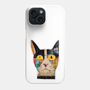 Abstract colorful cat face art Phone Case