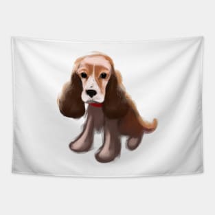 Cute English Cocker Spaniel Drawing Tapestry