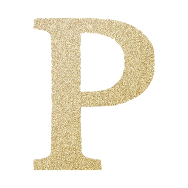 The Letter P Metallic Gold by Claireandrewss