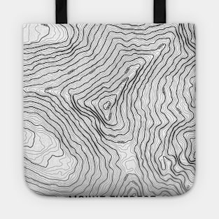 Mount Everest Topographic Map White and Black Tote