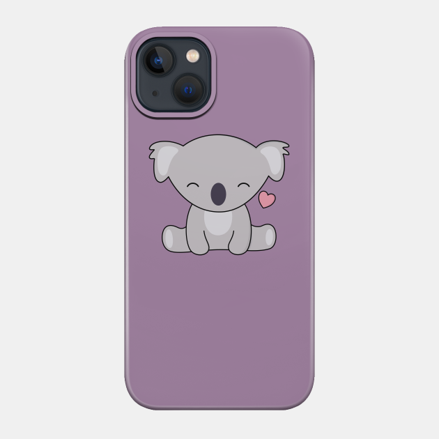 Kawaii Cute Koala With Heart - Koala - Phone Case