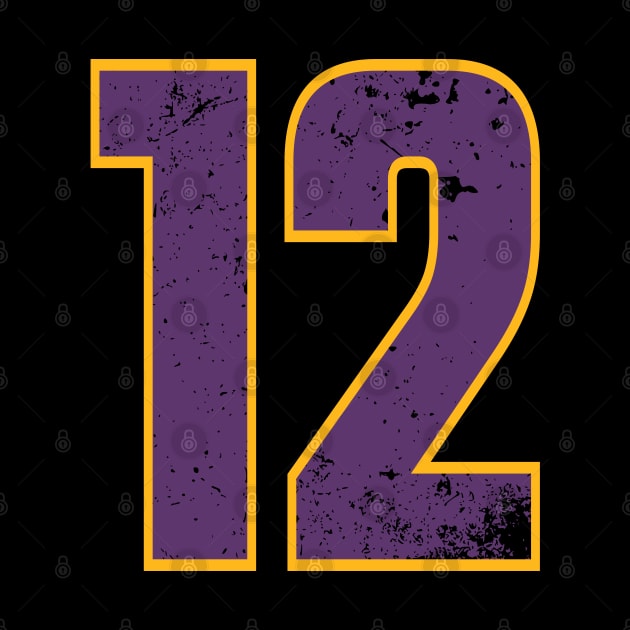 Purple and Yellow Basketball Jersey Number 12 BP-19 by itsMePopoi