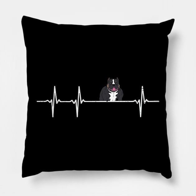 Pitbull Heartbeat Pittie Dog Owner Gift Pillow by Dolde08