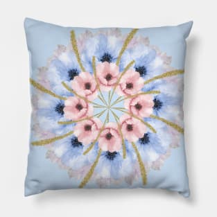 chic flowers mandala Pillow