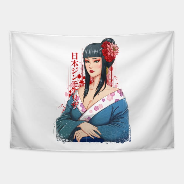 Japanese Mona Lisa Tapestry by ArtBot