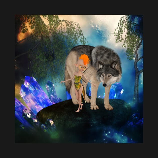 Two unlikely friends the  fairy and the wolf by Nicky2342