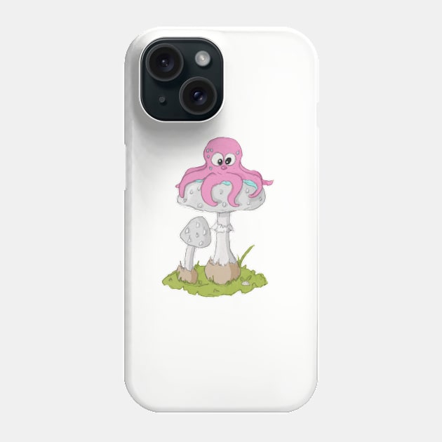 Octopus with toadstool Phone Case by LeahHa