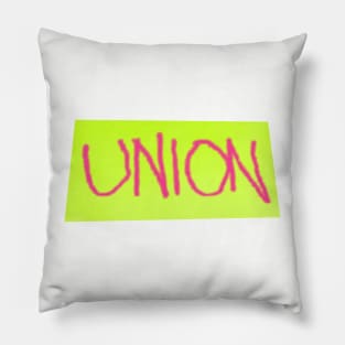 union - pink & green Pillow