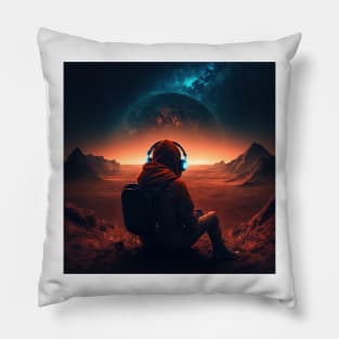 Staring in to the abyss Pillow