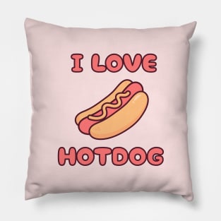 I Love Hotdog Pillow