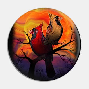 Red Cardinal bird Pin