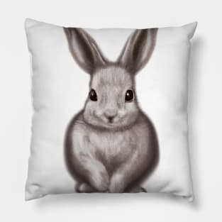 Cute Rabbit Drawing Pillow