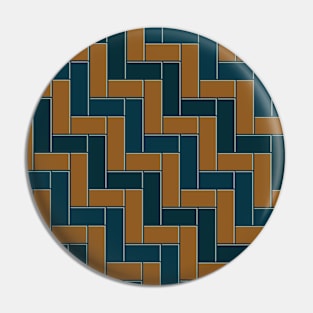 Geometric Tiles in Dark Tan, Green and Teal Pin