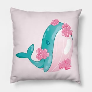 Sakura Whale Pillow