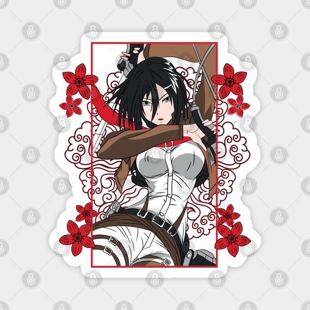 Mikasa Anime Fanart Magnet by Planet of Tees
