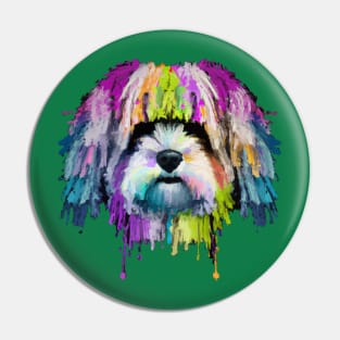 Fluffy Havanese Stencil Art Pin