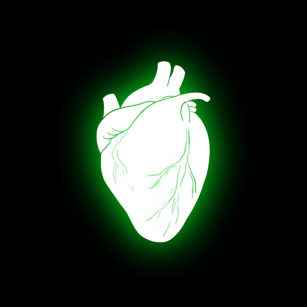 green neon heart by MoriaDoesArt