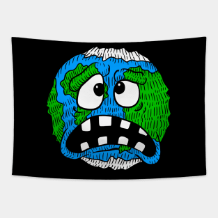 scared earth, environment and global warming. Tapestry