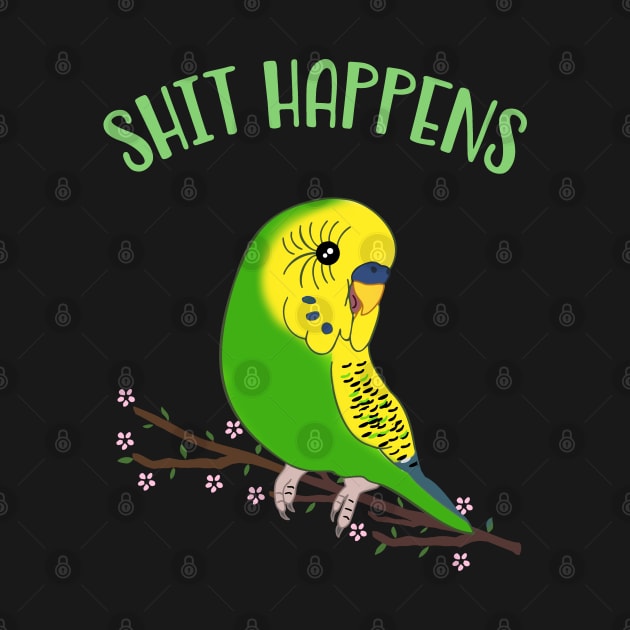 shit happens - green budgie doodle by FandomizedRose