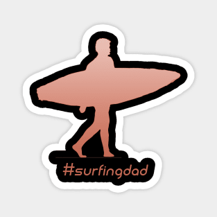 #surfingdad in coral Magnet