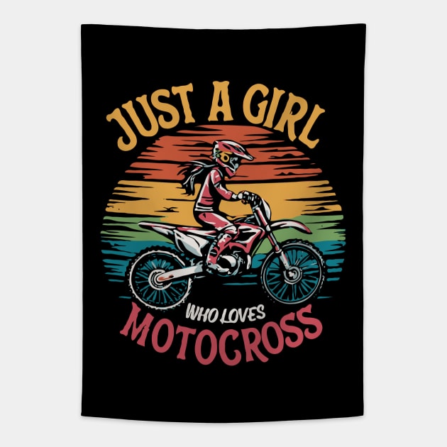 Just A Girl Who Loves Motocross. Tapestry by Chrislkf