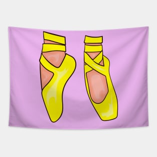 Yellow Ballet Shoes Tapestry