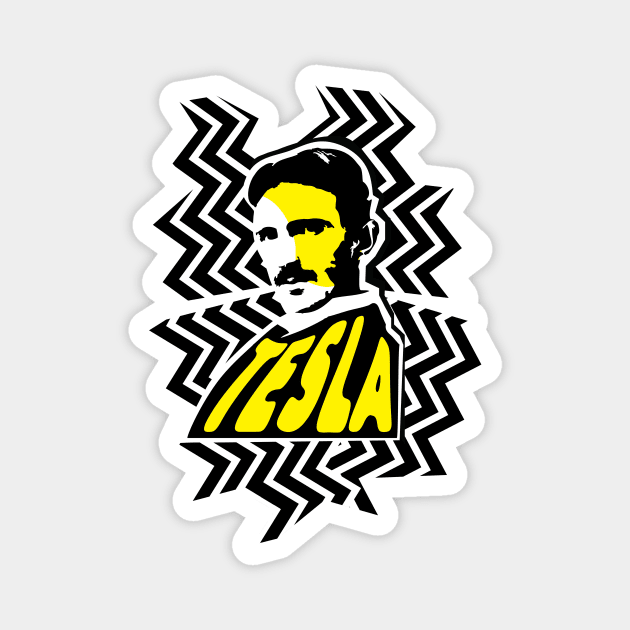 Nikola Tesla Stripes Magnet by fuseleven