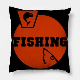 Fishing Birthday Gift Shirt. Includes a Fish and a Fishing Rod. Pillow