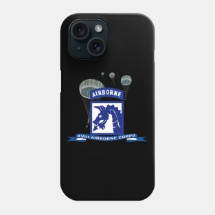 XVIII Airborne Corps w Parachute - Ribbon Phone Case