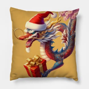 Mythical Christmas Dragon Pillow