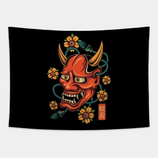 Oni mask japanese Tapestry