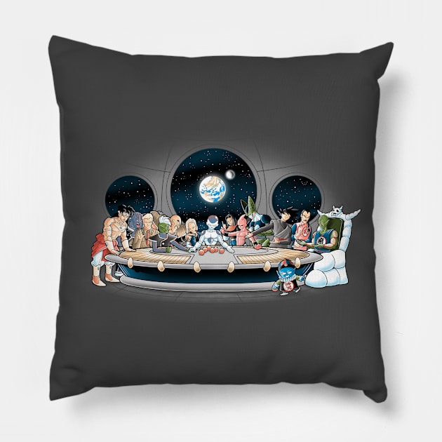 Bad fighters dinner Pillow by Cromanart