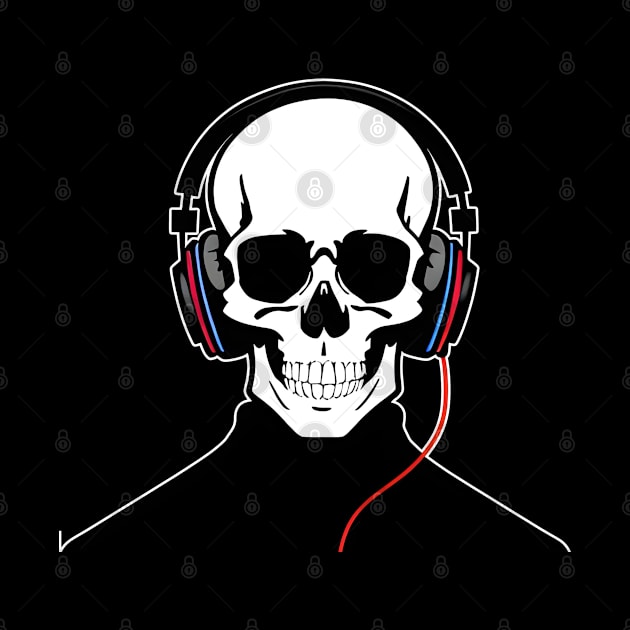 Cool Skull with Headphones | Listening Music by General Corner