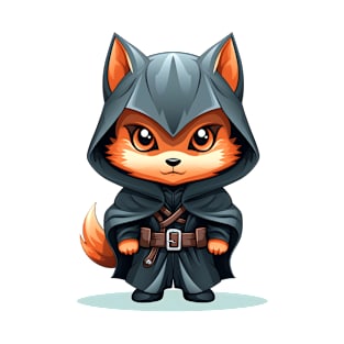 Mysterious Charmer: The Fox in Hooded Attire T-Shirt