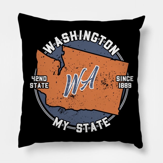 Washington My State Patriot State Tourist Gift Pillow by atomguy